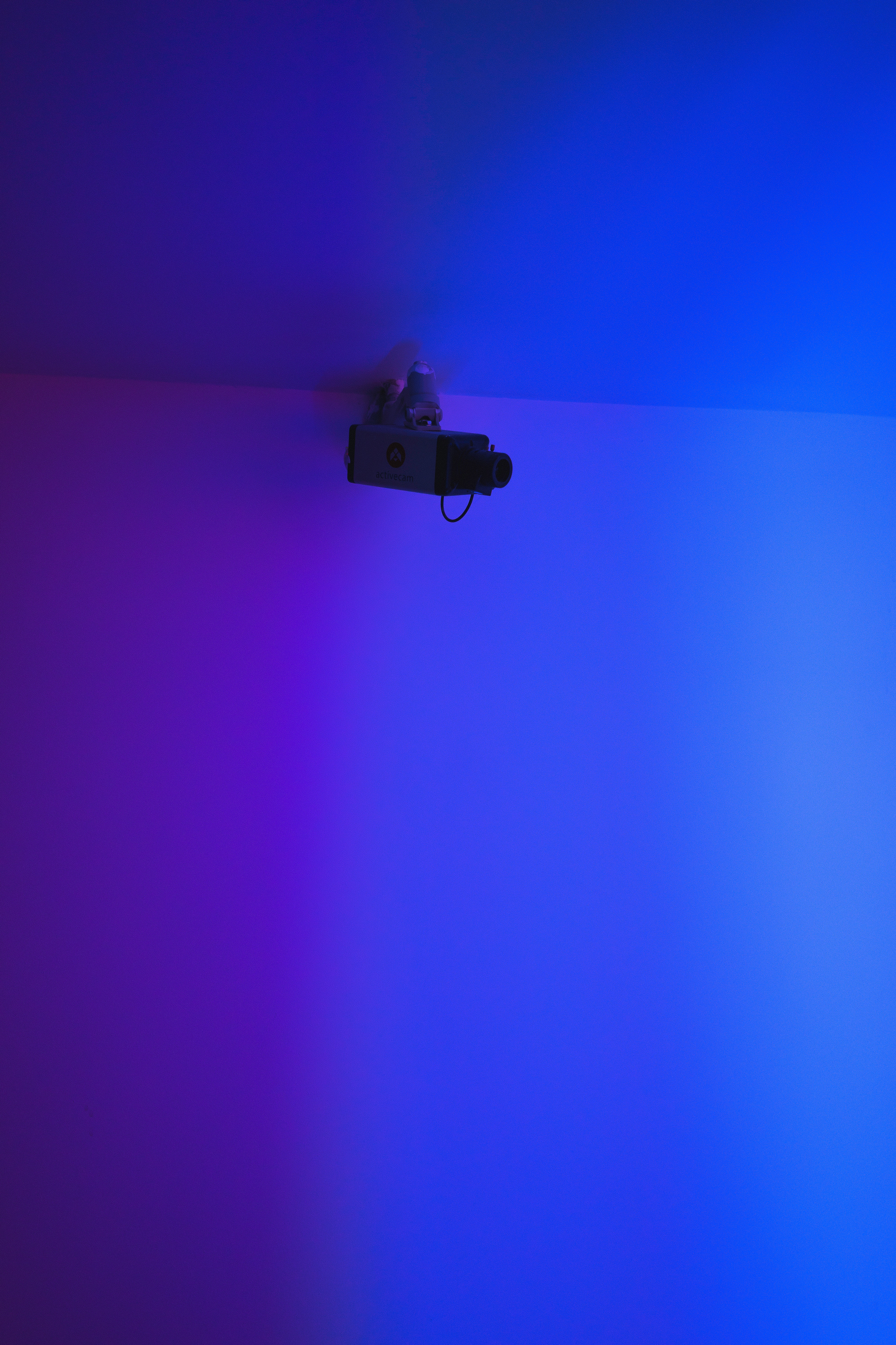 Box Security Camera on blue background
