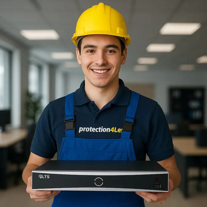 Techinitian holding a AI features NVR WebP