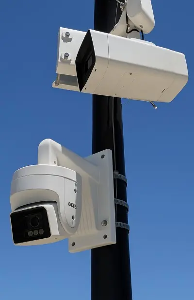 2 Cameras monitoring a truck yard on Long Beach