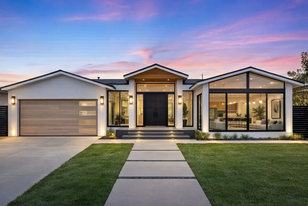 House in Downey with big windows