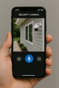 Security camera app on smartphone