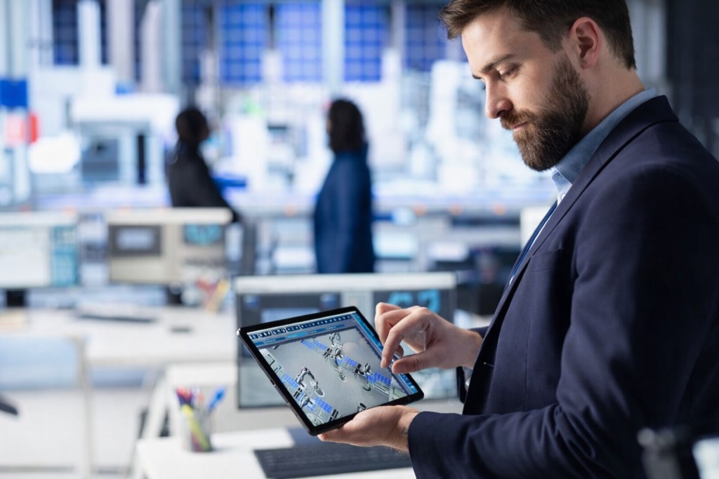 Security camera surveillance on tablet