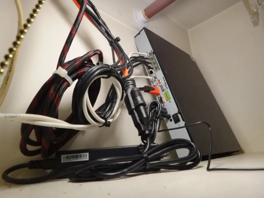 NVR security camera system with organized wiring installed in Whittier CA