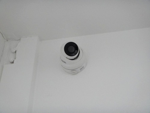 4k security camera already installed on wall
