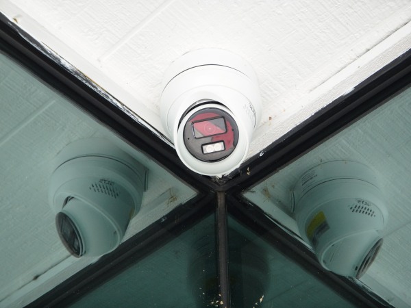 2-way audio security camera setup in Garden Grove warehouse after installation