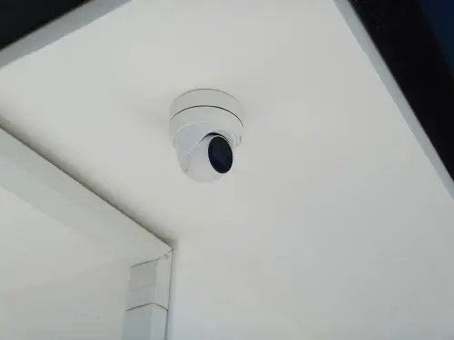 Security camera after adjustment in Covina with improved coverage and visibility