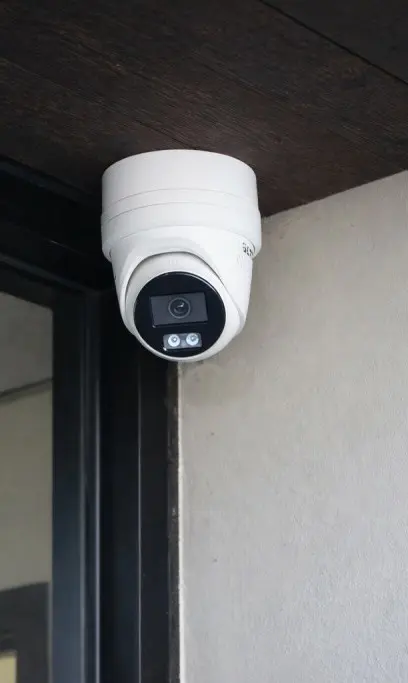 Outdoor security camera installed at front entrance in Cerritos, CA