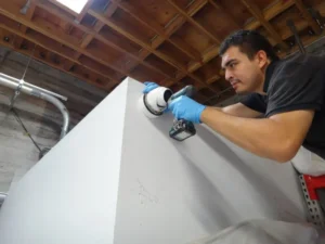 Professional technician installing commercial security camera system in Hacienda Heights CA