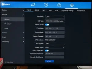 Correct DVR network settings configured for remote viewing access on security camera system in Santa Fe Springs, CA