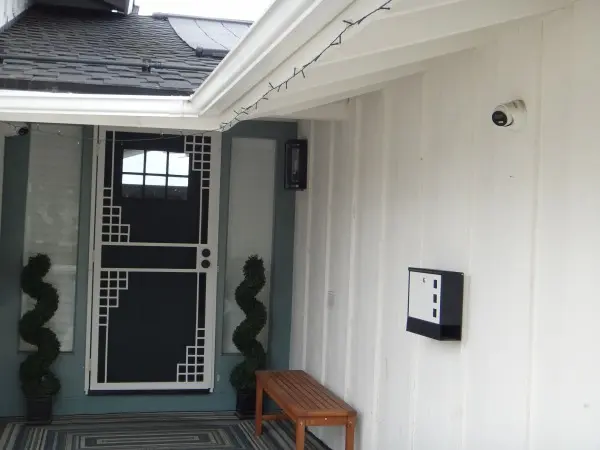 Front yard security camera installed during residential security camera installation project in La Habra CA