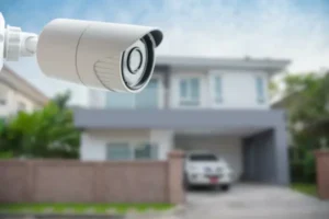 4K bullet security camera installed to monitor a residential property