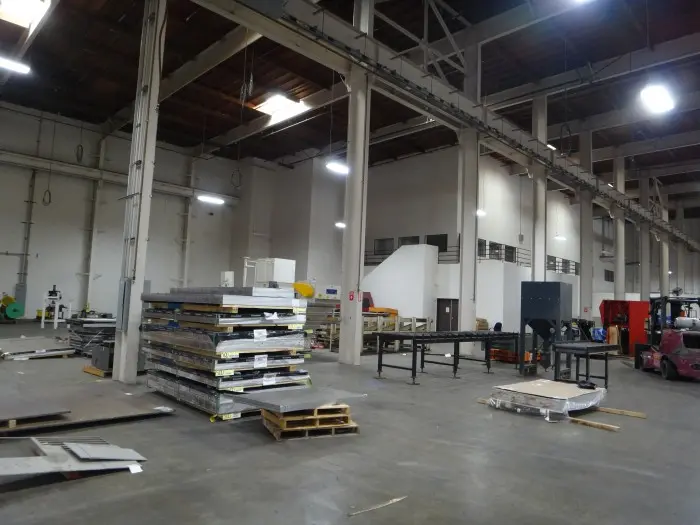 Large commercial warehouse in Rowland Heights, CA prepared for a professional security camera installation.