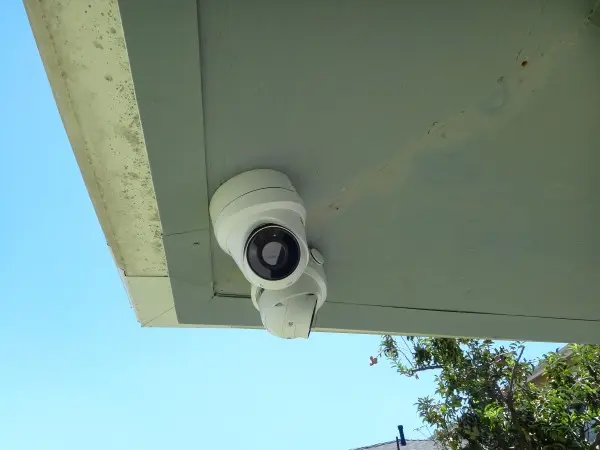 outdoor corner 2 security camera professionally installed with concealed wiring at a home in Rowland Heights CA