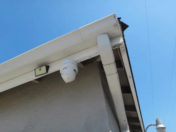 4K security camera professionally installed at the garage corner
