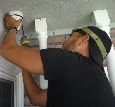 4K Security camera installation at house entrance