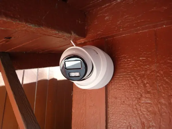 Security camera covering the backyard